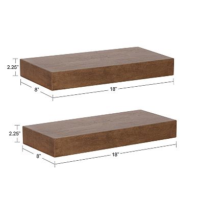 Havlock 18", 2 Piece Wood Floating Shelves