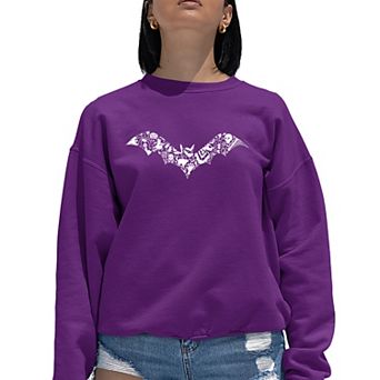 Bat Pics - Women's Word Art Crewneck Sweatshirt