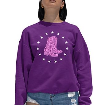 Cowgirl Boots - Women's Word Art Crewneck Sweatshirt