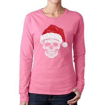 Santa Skull - Women's Word Art Long Sleeve T-shirt