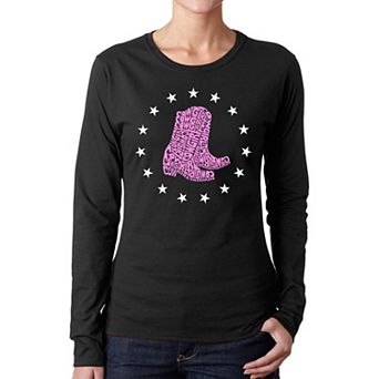 Cowgirl Boots - Women's Word Art Long Sleeve T-shirt