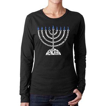 Menorah - Women's Word Art Long Sleeve T-shirt