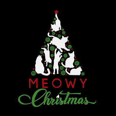 Meowy Christmas Tree - Women's Word Art Long Sleeve T-shirt