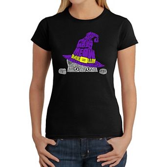 Peeking Witch Cat - Women's Word Art T-shirt
