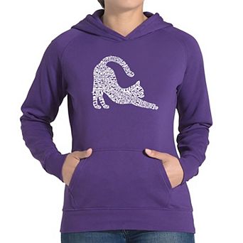 Stretching Cat - Women's Word Art Hooded Sweatshirt