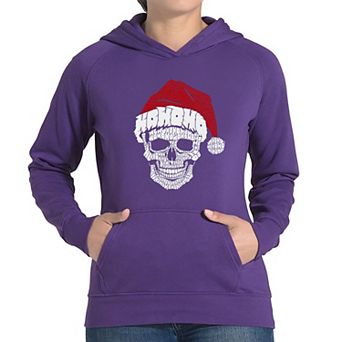 Santa Skull - Women's Word Art Hooded Sweatshirt