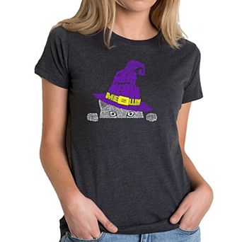 Peeking Witch Cat - Women's Premium Blend Word Art T-shirt