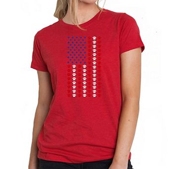 Paws Flag - Women's Premium Blend Word Art T-shirt