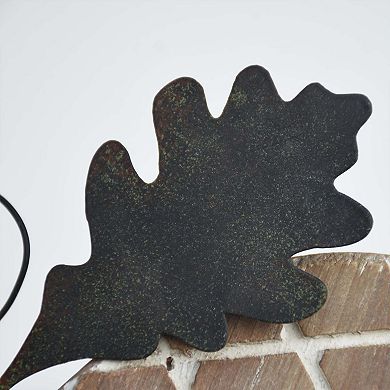 Parisloft Welcome Autumn Farmhouse Wood and Metal Acorn Accent Tabletop Decor