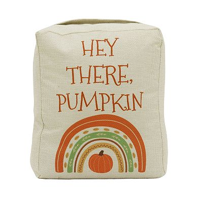 Parisloft Hey There Pumpkin Fabric Door Stop, Fall Decor