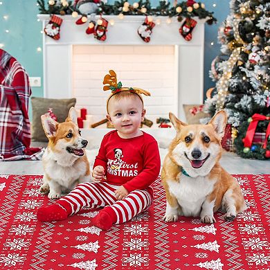 Garvee Modern Christmas Area Rug Xmas Tree Holiday Decorative Carpet