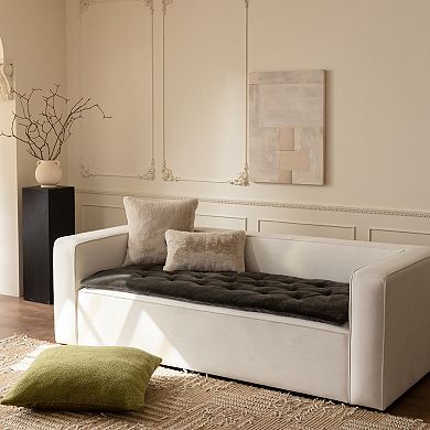 allisandro Reversible Faux Fur & Velvet Couch Cover Thick, Plush, Machine Washable Protector
