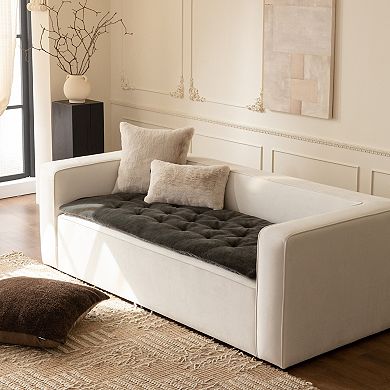 allisandro Reversible Faux Fur & Velvet Couch Cover Thick, Plush, Machine Washable Protector