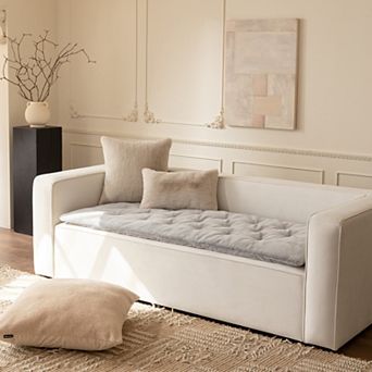 allisandro Reversible Faux Fur & Velvet Couch Cover Thick, Plush, Machine Washable Protector