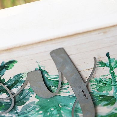 Parisloft Joy Wood and Galvanized Metal Box Sign