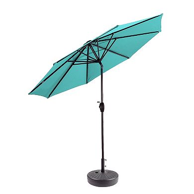 Westintrends 9 Ft. Outdoor/patio Umbrella With Black Round Freestanding Weight Base