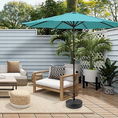 Westintrends 9 Ft. Outdoor/patio Umbrella With Black Round Freestanding Weight Base