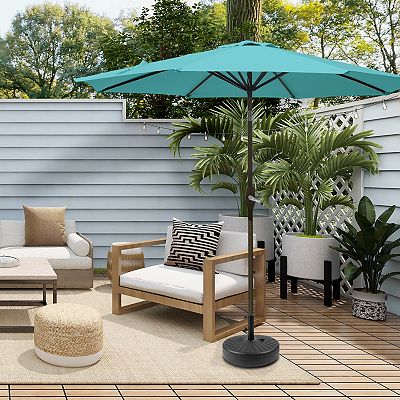 freestanding outdoor patio umbrella SUPERJARE 13FT with Base Included, Double Sided Pool Umbrellas with Fade Resistant Canopy, Large Table Umbrella for Deck, Market, Backyard Umbrella Stand and weights sold separately. Sol 72 Outdoor™ Aphrodite Patio