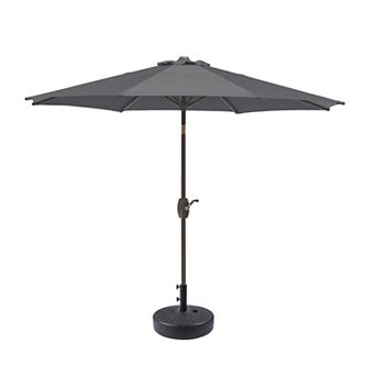Westintrends 9 Ft. Outdoor/patio Umbrella With Black Round Freestanding Weight Base