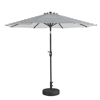 Westintrends 9 Ft. Outdoor/patio Umbrella With Black Round Freestanding Weight Base
