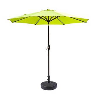 Westintrends 9 Ft. Outdoor/patio Umbrella With Black Round Freestanding Weight Base