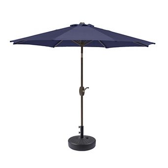 Westintrends 9 Ft. Outdoor/patio Umbrella With Black Round Freestanding Weight Base