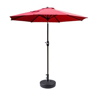 Westintrends 9 Ft. Outdoor/patio Umbrella With Black Round Freestanding Weight Base