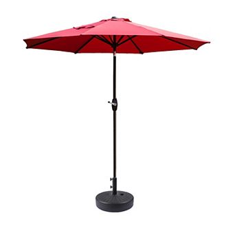 Westintrends 9 Ft. Outdoor/patio Umbrella With Black Round Freestanding Weight Base