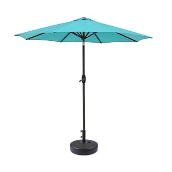 Westintrends 9 Ft. Outdoor/patio Umbrella With Black Round Freestanding Weight Base