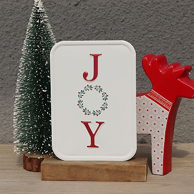 Parisloft JOY Metal Sign with Solid Wood Stand