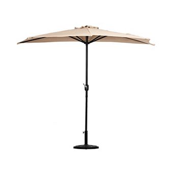 Westintrends 9 Ft. Aluminum Half Market Patio Umbrella With Half Base