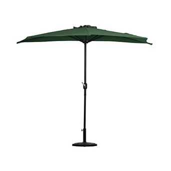 Westintrends 9 Ft. Aluminum Half Market Patio Umbrella With Half Base