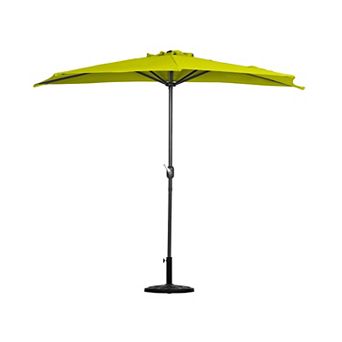 Westintrends 9 Ft. Aluminum Half Market Patio Umbrella With Half Base