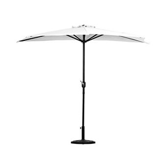 Westintrends 9 Ft. Aluminum Half Market Patio Umbrella With Half Base