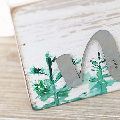 Parisloft Noel Wood and Galvanized Metal Box Sign