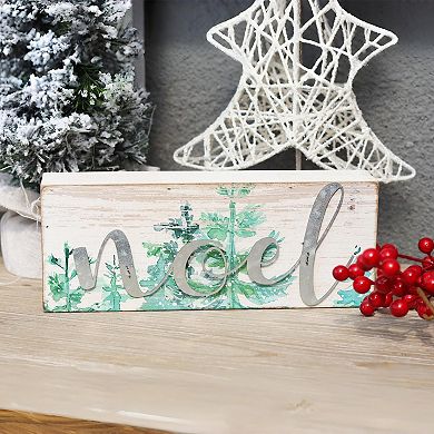 Parisloft Noel Wood and Galvanized Metal Box Sign