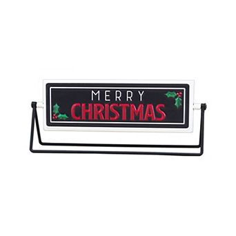 Parisloft Merry Christmas / Ho Ho Ho Metal Rotating Tabletop Holiday Sign