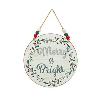 Parisloft Merry and Bright Christmas Wall Hainging Ornament
