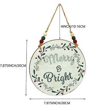 Parisloft Merry and Bright Christmas Wall Hainging Ornament