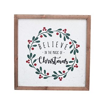 Parisloft Believe in the Magic of Christmas Wood Framed Wall Sign