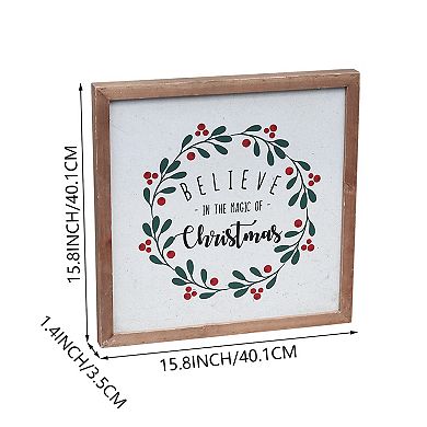 Parisloft Believe in the Magic of Christmas Wood Framed Wall Sign