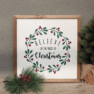 Parisloft Believe in the Magic of Christmas Wood Framed Wall Sign