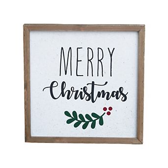 Parisloft Merry Christmas Wood Framed Wall Sign