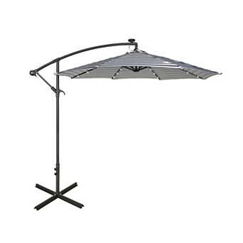 10 ft. Outdoor / Paito Cantilever Hanging Umbrella with Solar Power LED lights
