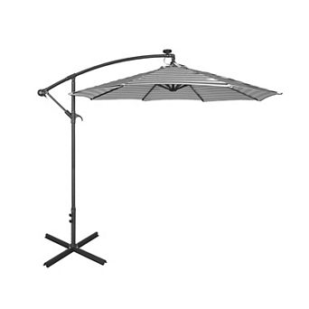 10 ft. Outdoor / Paito Cantilever Hanging Umbrella with Solar Power LED lights