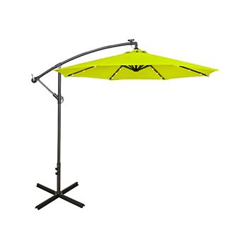 10 ft. Outdoor / Paito Cantilever Hanging Umbrella with Solar Power LED lights