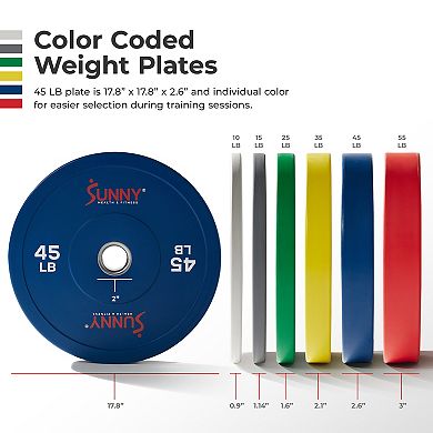 Sunny Health & Fitness Elite 2" Olympic Weight Plates 45 Lb. (single)