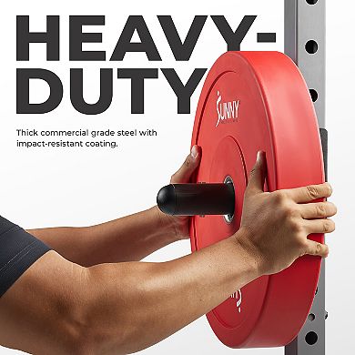 Sunny Health & Fitness Adjustable Weight Plate Holder Attachment for Power Rack