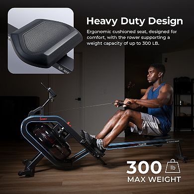 Sunny Health & Fitness Phantom Hydro Premium SMART Water Rowing Machine