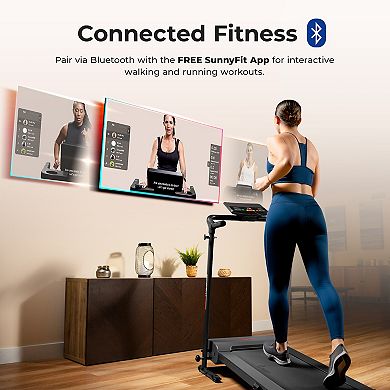 Sunny Health & Fitness Compact Motorized Smart Treadmill